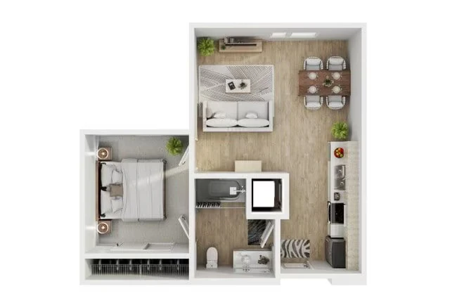 1x1 B A213 floor plan